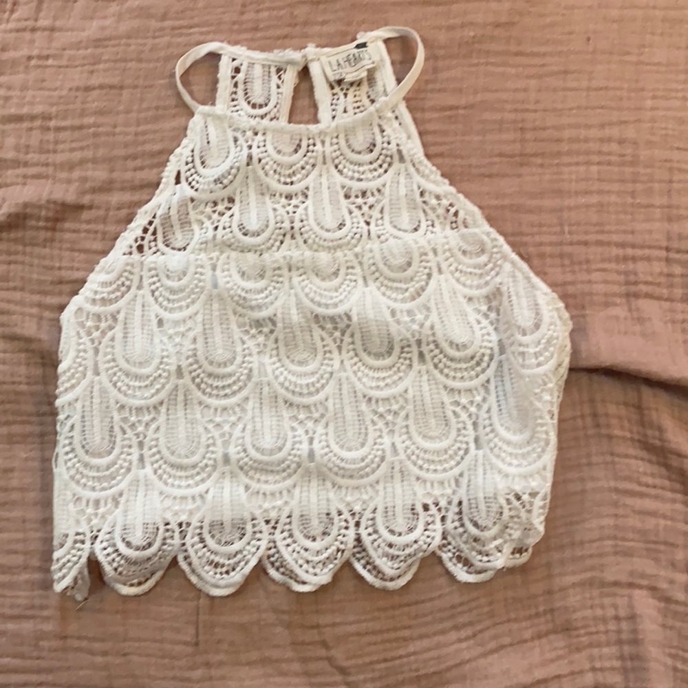 PacSun white high neck  crop top